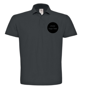 Polo met teamlogo Antraciet
