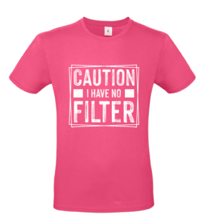 T-shirt Caution roze
