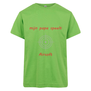 Baby T-shirt Mijn papa speelt airsoft Lime