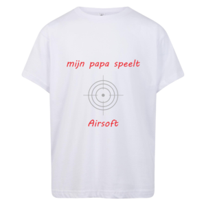 Baby T-shirt Mijn papa speelt airsoft Wit