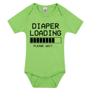 Romper met funny quote diaper loading Lime