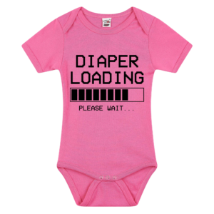 Romper met funny quote diaper loading Roze