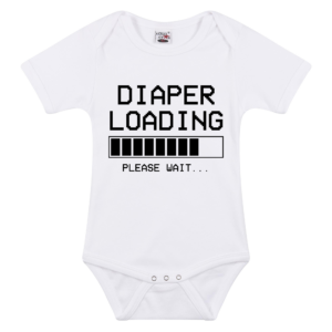 Romper met funny quote diaper loading Wit
