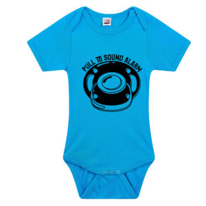 Romper met funny quote Alarm blue