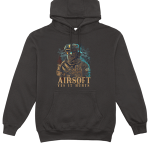 Hoodie Airsoft yes it hurts Jet Black