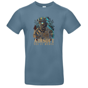 T-shirt Airsoft yes it hurts Stone Blue